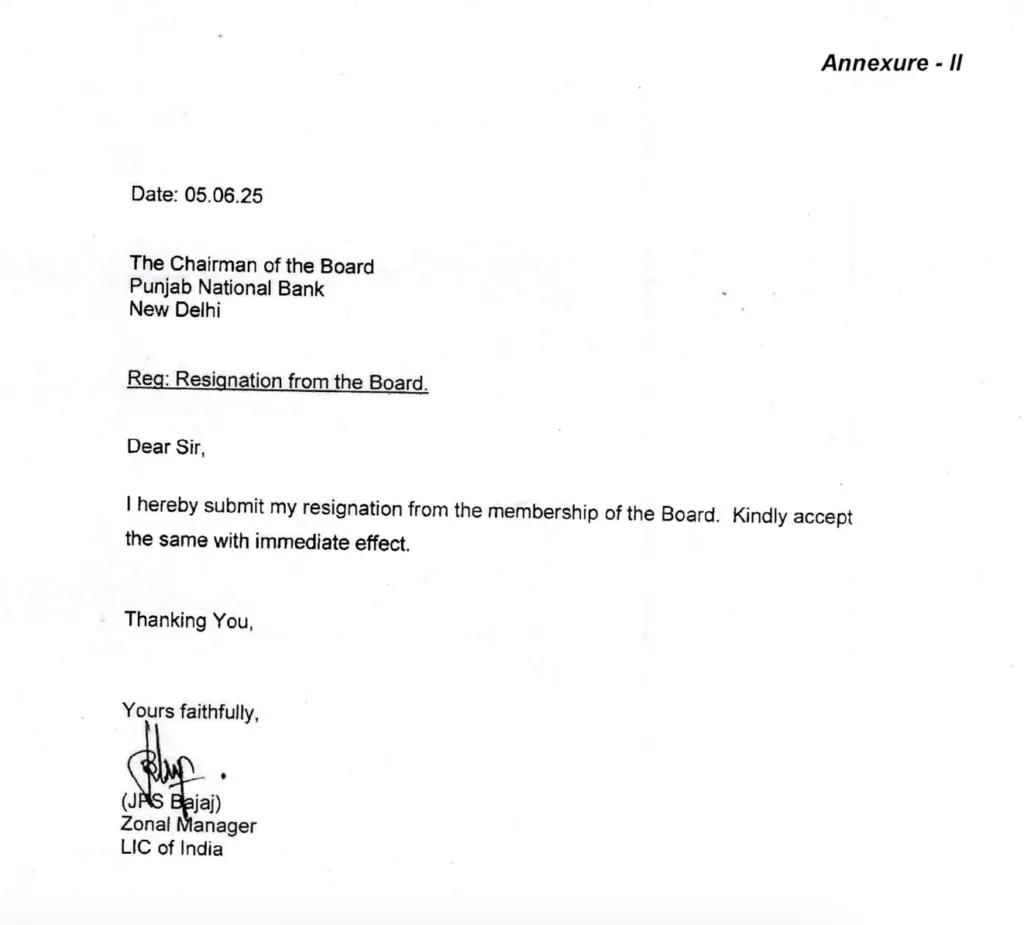 Jatinder Singh Bajaj Resigns as Shareholder Director of Punjab National Bank